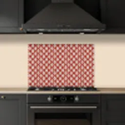 Chic - Patroon - Rood  - Wit keuken achterwand spatscherm klein 900 -sfeer1