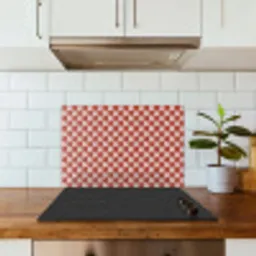 Chic - Patroon - Rood  - Wit keuken achterwand spatscherm klein 900 -sfeer2
