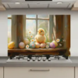 Kuiken - Raam - Paaseieren keuken achterwand spatscherm klein -3d_website