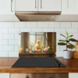 Kuiken - Raam - Paaseieren keuken achterwand spatscherm klein -sfeer2