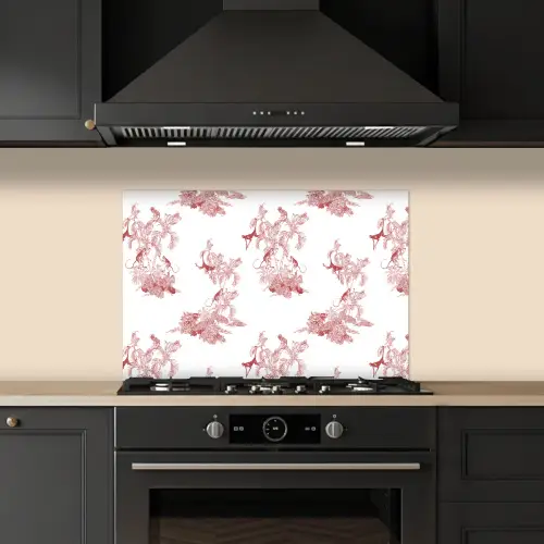 Chimpansee - Beplanting - Rood keuken achterwand spatscherm klein 900 -sfeer1