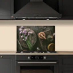 Bieslook Bloesem en Antieke Keukenwaren keuken achterwand spatscherm klein -sfeer1