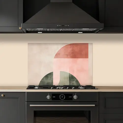 Cirkel - Abstract - Roze keuken achterwand spatscherm klein -sfeer1