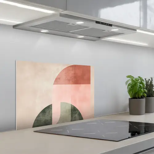 Cirkel - Abstract - Roze keuken achterwand spatscherm klein -3d_schuin