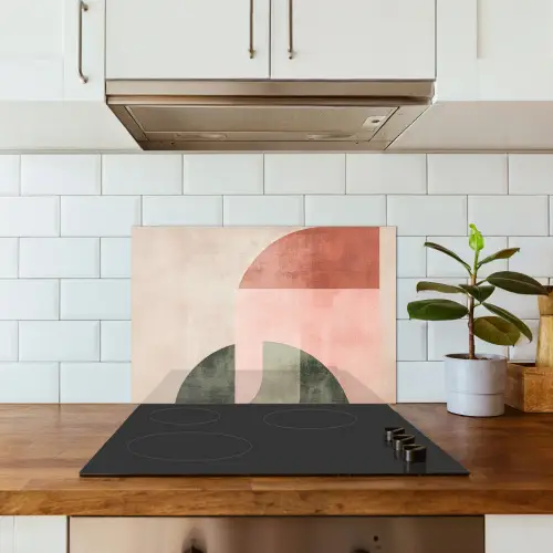 Cirkel - Abstract - Roze keuken achterwand spatscherm klein -sfeer2