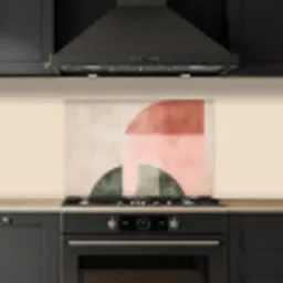 Cirkel - Abstract - Roze keuken achterwand spatscherm klein -sfeer1