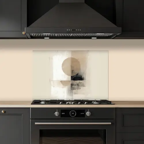 Cirkel - Compositie - Diepte - Beige keuken achterwand spatscherm klein -sfeer1