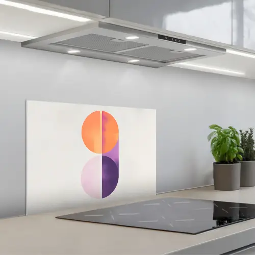 Cirkels - Abstract - Paars keuken achterwand spatscherm klein -3d_schuin