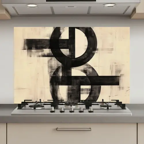 Cirkels - Balken - Zwart - Abstract keuken achterwand spatscherm klein -3d_website