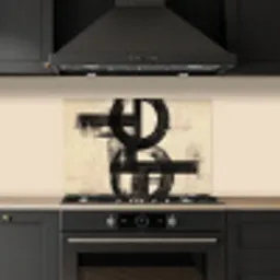 Cirkels - Balken - Zwart - Abstract keuken achterwand spatscherm klein -sfeer1