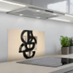 Cirkels - Lijnen - Vormen - Zwart keuken achterwand spatscherm klein -3d_schuin