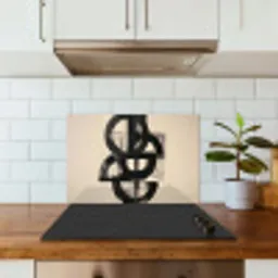 Cirkels - Lijnen - Vormen - Zwart keuken achterwand spatscherm klein -sfeer2