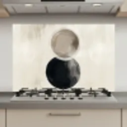 Cirkels - Vorm - Beige - Abstract keuken achterwand spatscherm klein -3d_website