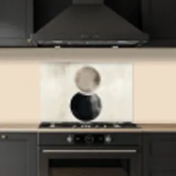 Cirkels - Vorm - Beige - Abstract keuken achterwand spatscherm klein -sfeer1