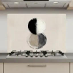 Cirkels - Strepen - Minimalistisch - Zwart keuken achterwand spatscherm klein -3d_website