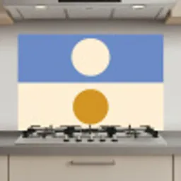 Cirkels - Symmetrisch - Wit - Blauw- Geel keuken achterwand spatscherm klein -3d_website