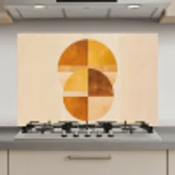 Cirkels - Geel - Minimalistisch keuken achterwand spatscherm klein -3d_website