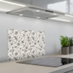 Classic - Black - White - Floral keuken achterwand spatscherm klein 900 -3d_schuin