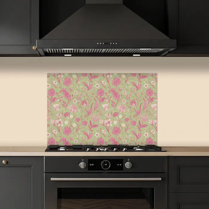 Classic - Pink - Mint keuken achterwand spatscherm klein 900 -sfeer1