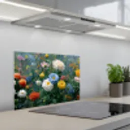 Close-up - Veld - Bloemen - Kleurrijk keuken achterwand spatscherm klein -3d_schuin