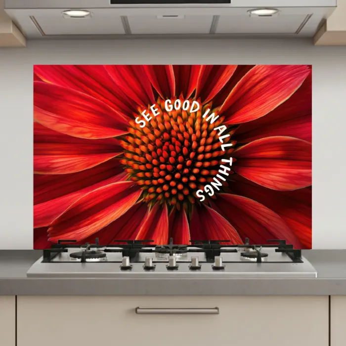 Close up - Bloem - Quote - Rood keuken achterwand spatscherm klein -3d_website