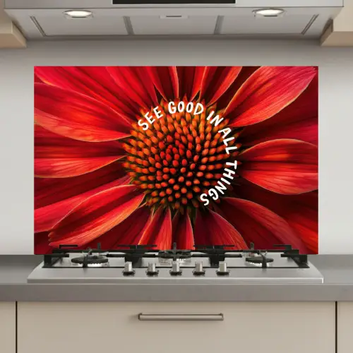 Close up - Bloem - Quote - Rood keuken achterwand spatscherm klein -3d_website