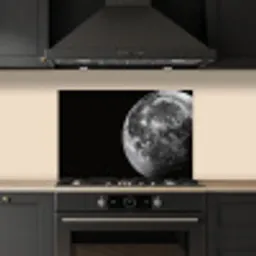 Close-up - Maan - Wit - Textuur keuken achterwand spatscherm klein -sfeer1