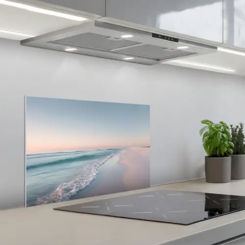 Kustlijn - Pastel - water keuken achterwand spatscherm klein -3d_schuin