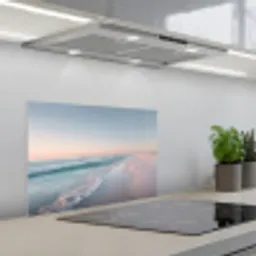 Kustlijn - Pastel - water keuken achterwand spatscherm klein -3d_schuin
