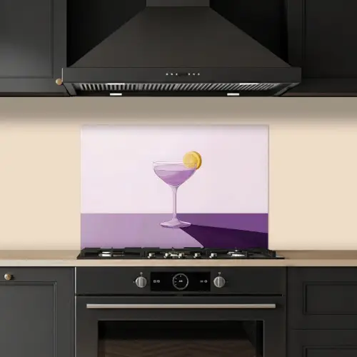 Cocktail - Paars - Minimalistisch - Citroen keuken achterwand spatscherm klein -sfeer1