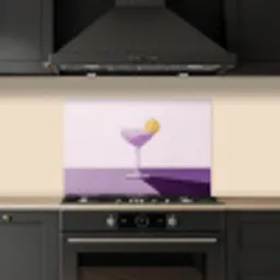 Cocktail - Paars - Minimalistisch - Citroen keuken achterwand spatscherm klein -sfeer1