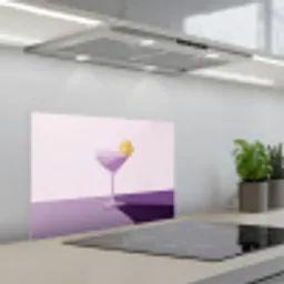 Cocktail - Paars - Minimalistisch - Citroen keuken achterwand spatscherm klein -3d_schuin