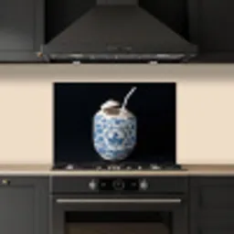 Kokosnoot - Eten - Delfts blauw - Drinken keuken achterwand spatscherm klein -sfeer1