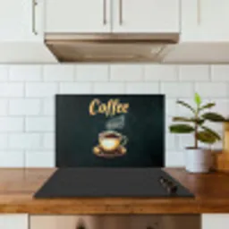 Koffie - Schotel - Koffiebonen - Retro keuken achterwand spatscherm klein -sfeer2