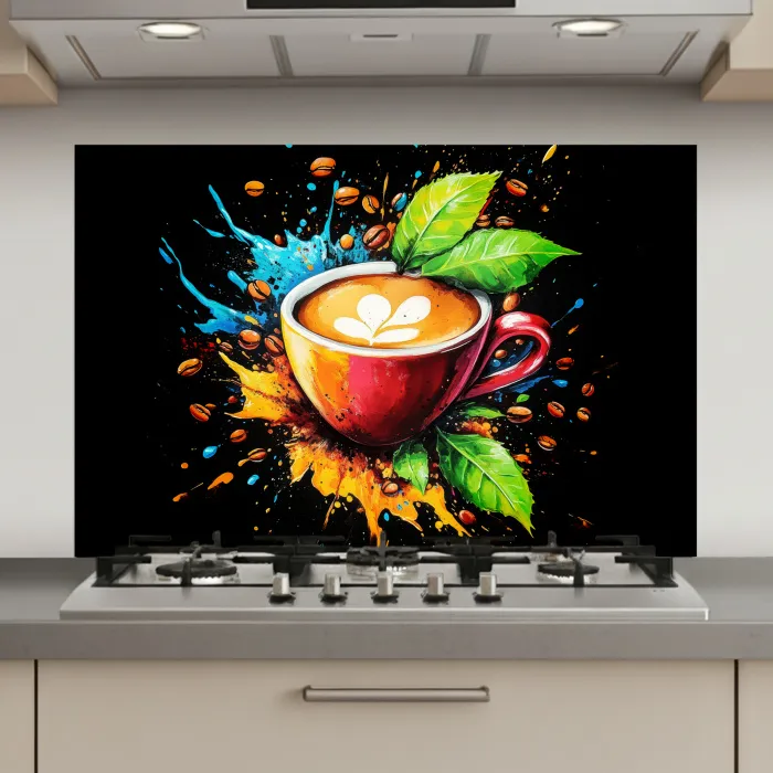 Koffie - Graffiti - Drinken - Abstract keuken achterwand spatscherm klein -3d_website
