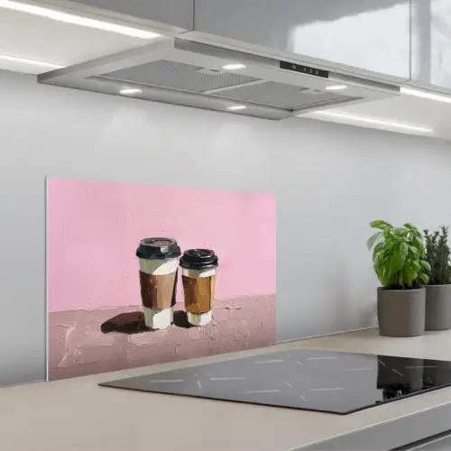 Koffiebekers - Deksel - Verf - Textuur keuken achterwand spatscherm klein -3d_schuin