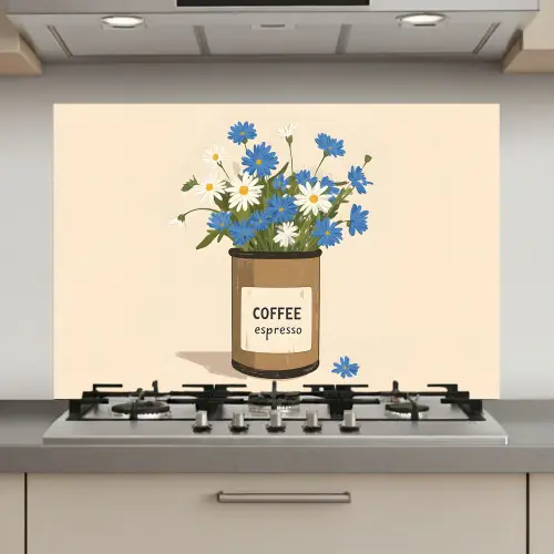 Coffee - Blik - Minimalistisch - Bloemen keuken achterwand spatscherm klein -3d_website