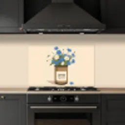 Coffee - Blik - Minimalistisch - Bloemen keuken achterwand spatscherm klein -sfeer1