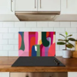 Kleurvakken - Recht - Rond - Abstract keuken achterwand spatscherm klein -sfeer2