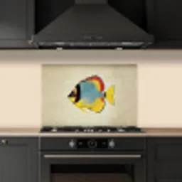 Kleurrijk - Vis - Schubben - Illustratie keuken achterwand spatscherm klein -sfeer1