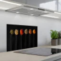 Kleurrijk Kruiden Kwartet keuken achterwand spatscherm klein -3d_schuin