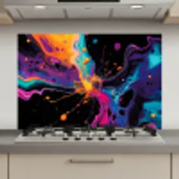 Kleurrijk - Verf - Zwart keuken achterwand spatscherm klein -3d_website