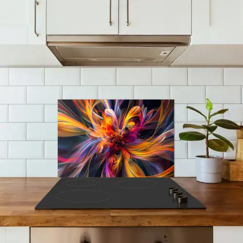 Kleurrijk - Patroon - Zwart - Kleuren keuken achterwand spatscherm klein -sfeer2