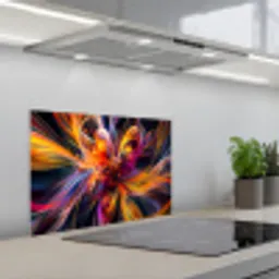 Kleurrijk - Patroon - Zwart - Kleuren keuken achterwand spatscherm klein -3d_schuin
