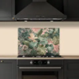 Compositie van bladeren - Groen - Roze keuken achterwand spatscherm klein -sfeer1