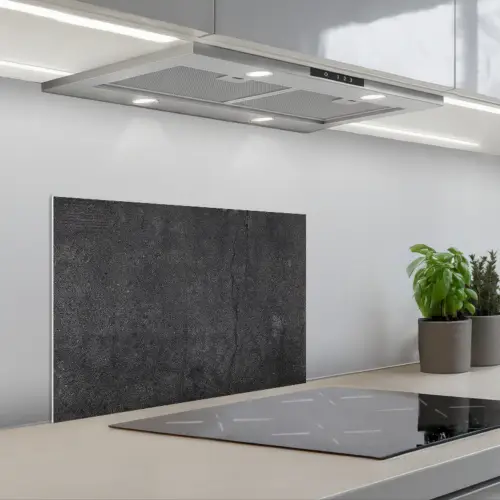 Beton - Zwart - Grijs - Rustiek - Industrieel keuken achterwand spatscherm klein -3d_schuin