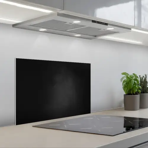 Beton - Zwart - Grijs - Structuur - Industrieel keuken achterwand spatscherm klein -3d_schuin