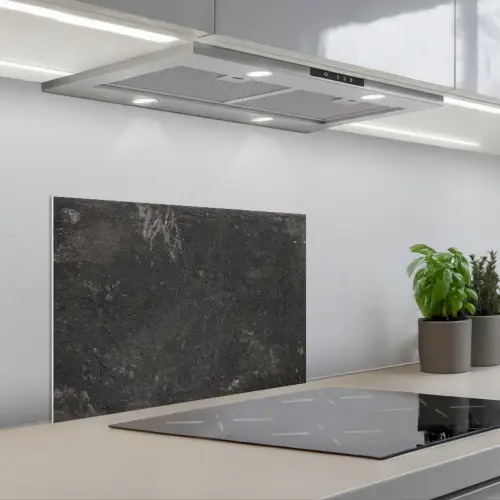 Beton - Muur - Zwart - Vintage - Industrieel keuken achterwand spatscherm klein -3d_schuin