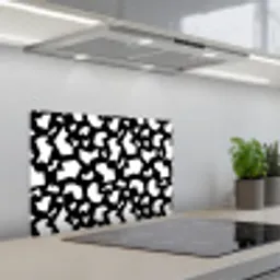 Contrast - Zwart - Wit keuken achterwand spatscherm klein 900 -3d_schuin