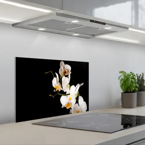 Contrastrijke Orchideeën keuken achterwand spatscherm klein -3d_schuin